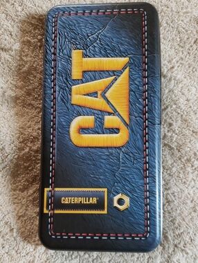 Caterpillar Blue And Black Pencil/Storage Case with Yellow Logo and Accents
